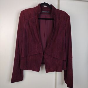 White House Black Market WHBM Women Cabernet Lined Suede Jacket No Size Tag L?